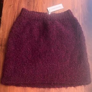 NWT Naked wardrobe burgundy boucle skirt